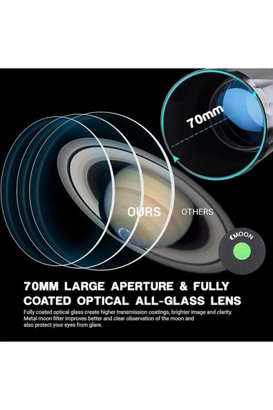 ESSLNB 70/700 Refraktör Teleskop Astronomi Profili 525X Büyütme Yıldızlı Teleskop - 5