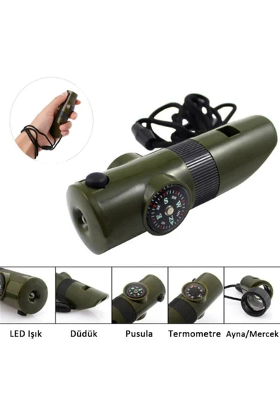 ARGEUS Fenerli Dereceli Pusulalı Düdük Deprem Acil Durum Düdüğü Deprem Kamp Hakem İzci Düdüğü ürün görseli