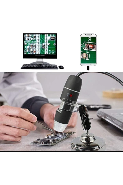 Miniroskop Dijital Taşınabilir 1000x 2mp 8 Ledli Usb Mikroskop Usb-micro Sd Aparatlı - 3