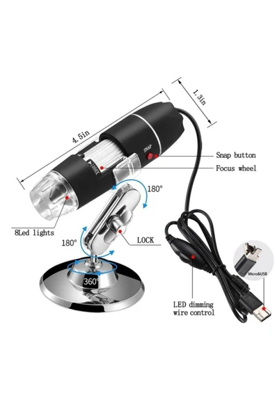 IronX Usb Dijital Mikroskop, El 40x-1000x Büyütme Endoskopu ürün görseli