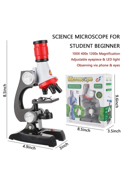 Bosile Yeni Başlayanlar Için Çocuk Mikroskobu 100x 400x 1200x Büyütme (telefon Klipsli) Eğitici Oyuncak - 3