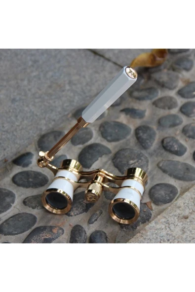 Comet 3x25 Prinç Beyaz Metal Kaplamalı Gemi,doğa,tiyatro,opera Tutamaklı Izleme Dürbünü - Resim 4