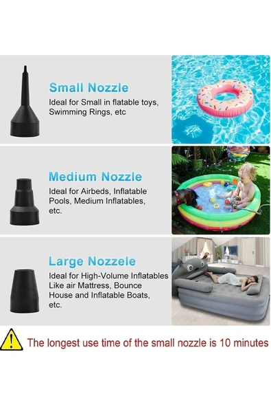 JUNGLEE 220v Elektrikli Sorelis Hava Pompası Şişme Yatak Bot Simit Şişme Koltuk Deniz Yatağı Pompa Air Pump - 2