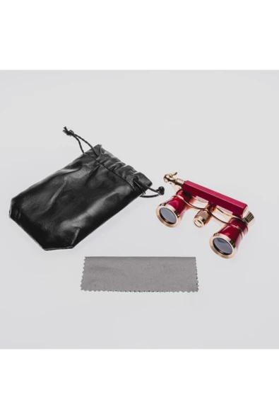 Nikula Prinç Metal Kaplamalı Deri Kılılflı Işlemeli  Görünümlü tiyatro Opera Dürbünü - Resim 5