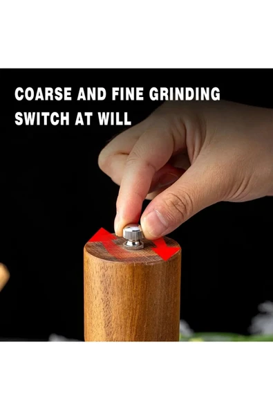 Nurcamp Ahşap Tuz Baharat Değirmeni - Akasya Ahşap Tuz Baharat Değirmeni Tuzluk 1 adet - 2