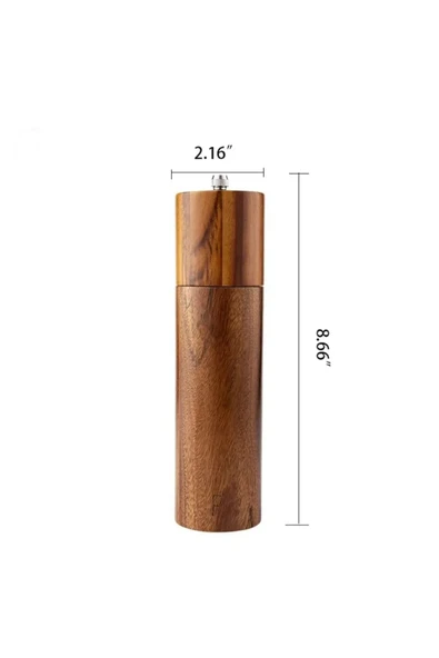 Nurcamp Ahşap Tuz Baharat Değirmeni - Akasya Ahşap Tuz Baharat Değirmeni Tuzluk 1 adet - 4