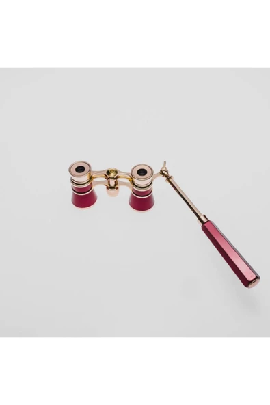 Nikula Prinç Metal Kaplamalı Deri Kılılflı Işlemeli  Görünümlü tiyatro Opera Dürbünü - Resim 2