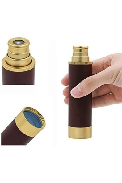 Nikula 30x40 Panda Büyük Mercekli, Pirinç Gövdeli, Deri Çantalı Denizcilik Korsan Dürbün - Resim 5