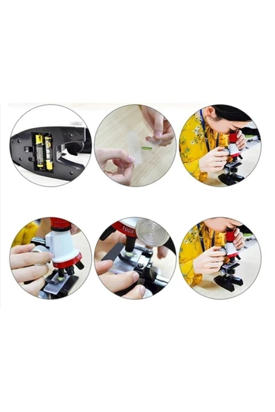 Bosile Faturalı Işıklı Mikroskop Çocuk Eğitimi Için Mikroskop Seti 100x400x1200x Büyütme - Resim 6