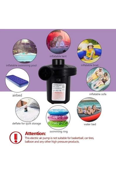 Fischer 220v Çakmaklık ve Priz uyumlu Elektrikli Şişme Yatak Pompası  Bot Simit Şişme Koltuk Deniz Yatağı - 5