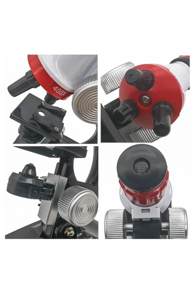 Bosile Faturalı Işıklı Mikroskop Çocuk Eğitimi Için Mikroskop Seti 100x400x1200x Büyütme - Resim 5