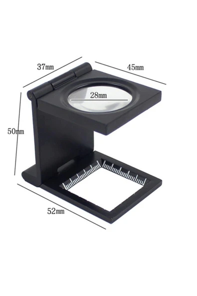 center34 Led Işıklı Lup Mercek Metal Katlanır Ölçekli Kılıflı Büyüteç - 6