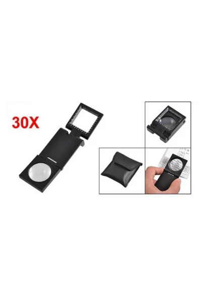 center34 Led Işıklı Lup Mercek Metal Katlanır Ölçekli Kılıflı Büyüteç - 2