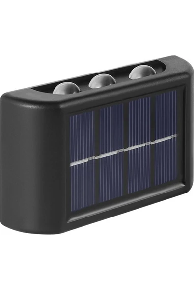 HediyeFilesi 6 Adet Solar Enerjili Aplik Led 6 Ledli Dekoratif Duvar Monteli Gün Işığı - 2