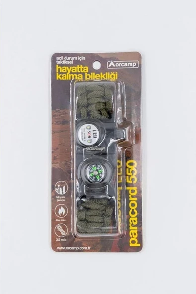Bosile Paracord Hayatta Kalma Bilekliği Turuncu-siyah - 3