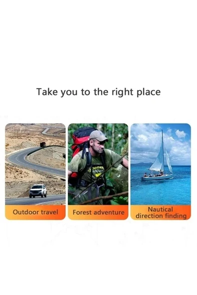 light honey Yuvarlak Sarı Metal Kasa Su Geçirmez Fosforlu Dayanıklı Pusula (5cmx1.6cm) Kamp İzcilik Malzemesi - 4