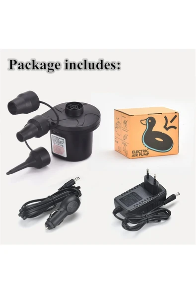 JUNGLEE 220v Elektrikli Sorelis Hava Pompası Şişme Yatak Bot Simit Şişme Koltuk Deniz Yatağı Pompa Air Pump - 7