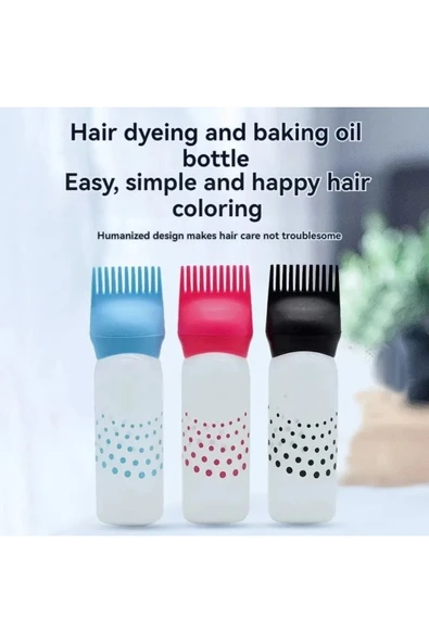 Bosile Taraklı Saç Bakım Yağ Uygulama Şişesi Saç Diplerine Serum Yağ Uygulama Şişesi 1 adet