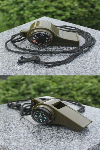 Bosile Yüksek Desibel Özellikli Termometre Ve Pusulalı Arama Kurtarma Ve Deprem Çantasılık Pusulalı Düdük - 2