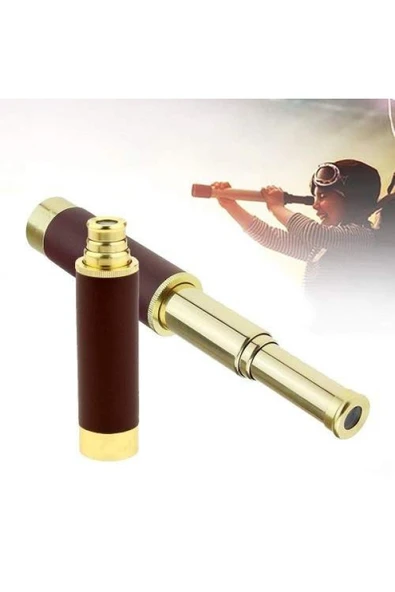 Nikula 30x40 Panda Büyük Mercekli, Pirinç Gövdeli, Deri Çantalı Denizcilik Korsan Dürbün - Resim 2