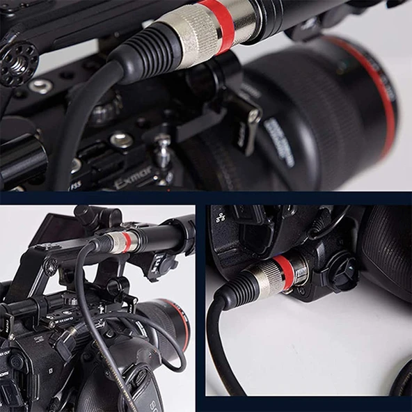 3 Metre Kırmızı 3 Pin XLR Erkek Kadın Mikrofon Kalkanlı Kablo - 6