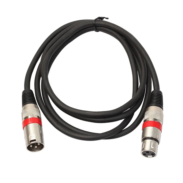 3 Metre Kırmızı 3 Pin XLR Erkek Kadın Mikrofon Kalkanlı Kablo - 3