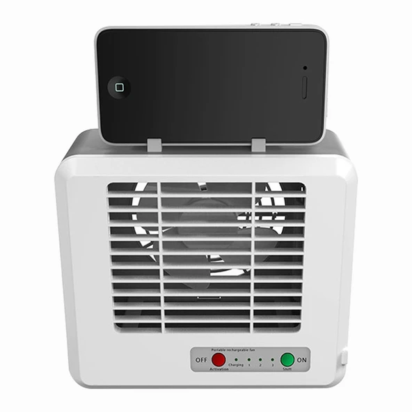Taşınabilir Mini Sessiz Ev Tipi Enerji Tasarruflu Masaüstü Klima Fanı Beyaz - 3