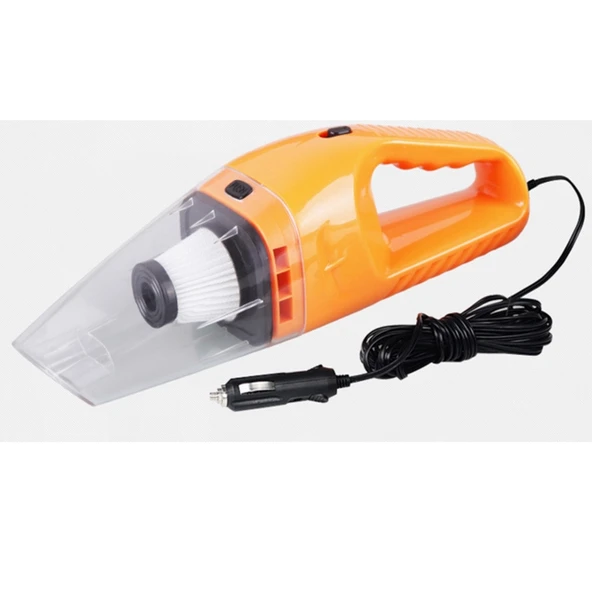 12V 60W Turbolu Islak Kuru Araba Süpürgesi Turuncu