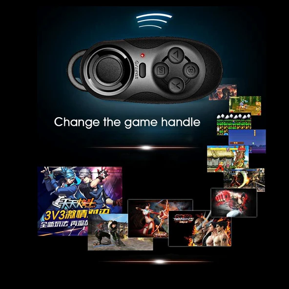 Kablosuz Bluetooth Uzaktan Kumanda Mini Gamepad Selfie Deklanşör Müzik Kontrolü Android iOS Telefon Tablet - 6