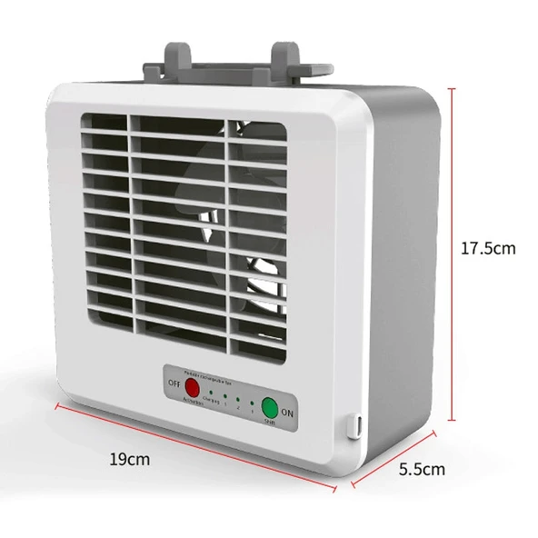 Taşınabilir Mini Sessiz Ev Tipi Enerji Tasarruflu Masaüstü Klima Fanı Beyaz - 2