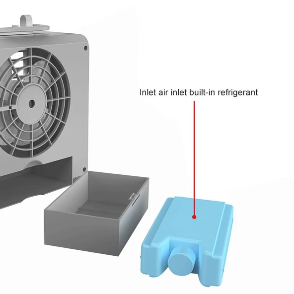 Taşınabilir Mini Sessiz Ev Tipi Enerji Tasarruflu Masaüstü Klima Fanı Beyaz - 4