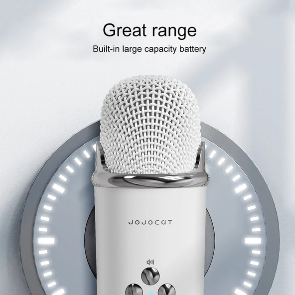 C20 Plus Çok Fonksiyonlu Karaoke Bluetooth Hoparlör ve Mikrofon Beyaz - 3