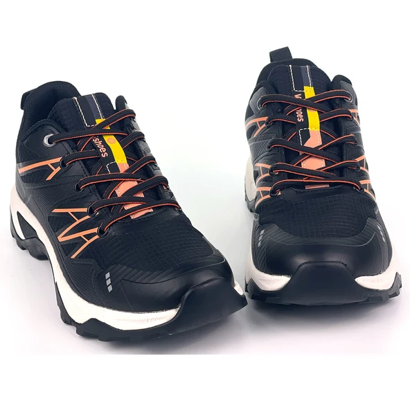 Kadın Siyah Bağcıklı Rahat Outdoor Günlük Sneaker Ayakkabı