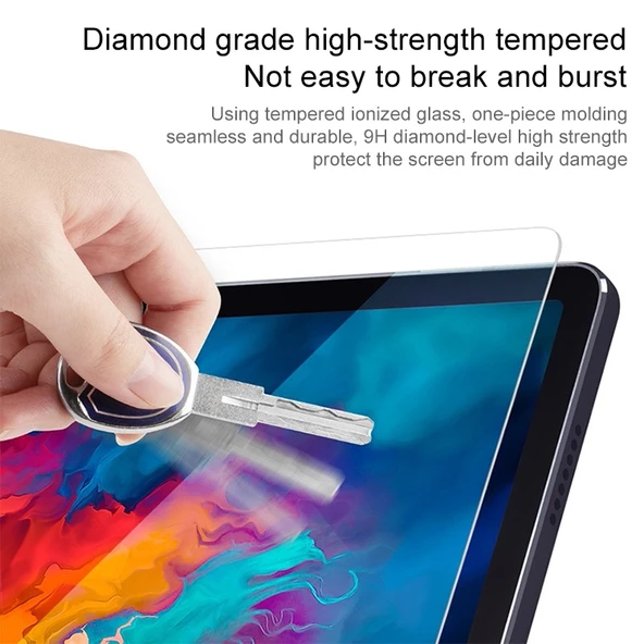 Lenovo For Pad Pro Darbe Kırılmaz Parmak İzi ve Çizilmez HD Temperli Cam Ekran Koruyucu - 4