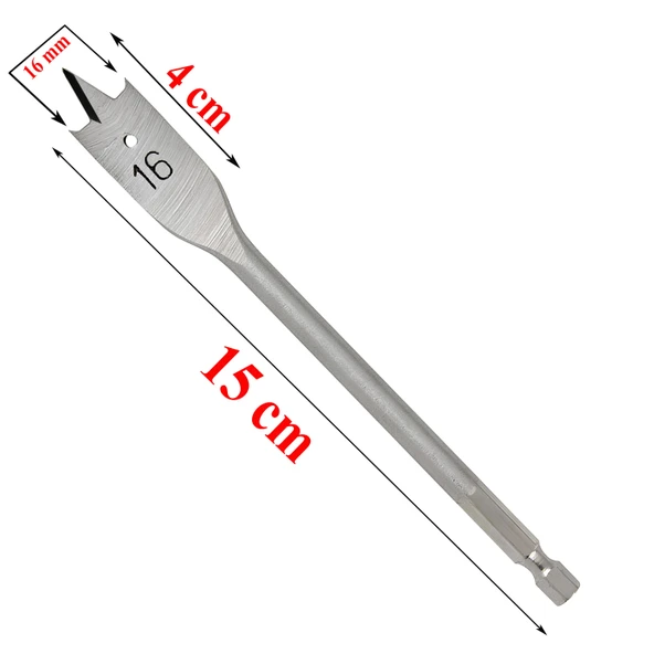 Ahşap Delme Ucu Matkap Ucu Tahta Sunta Plastik Alçıpan Delme Ucu Bits Yaprak Uç 16 mm - 3