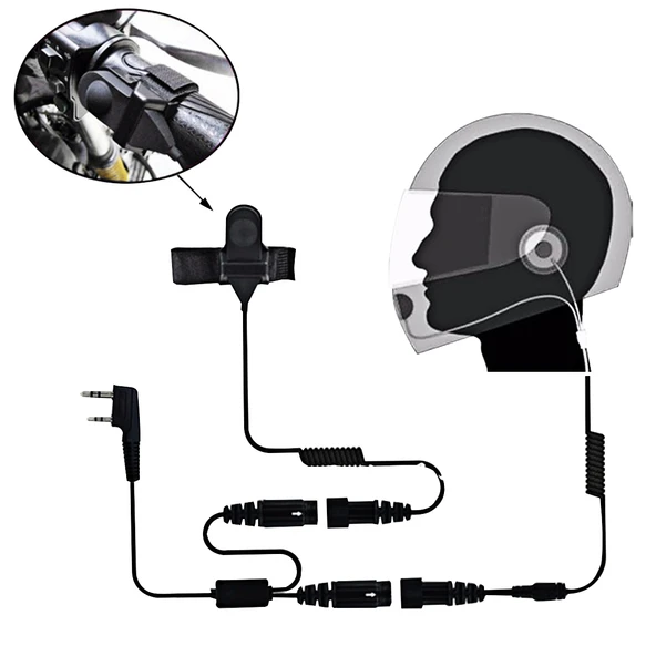 2 Pin PTT Ayarlanabilir Sesli Motosiklet Kaskı Kulaklık Mikrofon BAOFENG Telsiz için - 8