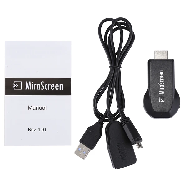 MiraScreen Kablosuz WiFi Ekran Alıcısı Miracast AirPlay DLNA Destekli Siyah 2si1 USB Kablolu - 6