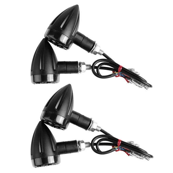 4 Parça 12V Motosiklet 13 LED Arka Sinyal Lambası Sarı Kırmızı Işık - 7