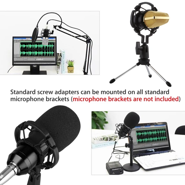 BM700 USB Profesyonel Kondansatör Mikrofon - 8