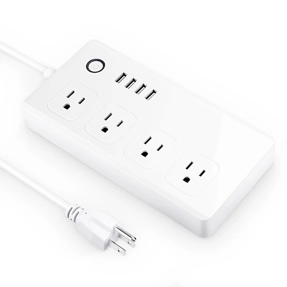 4 USB Portlu 4 US Prizli WiFi Akıllı Güç Prizi Alexa ve Google Home Uyumlu US Priz - 3