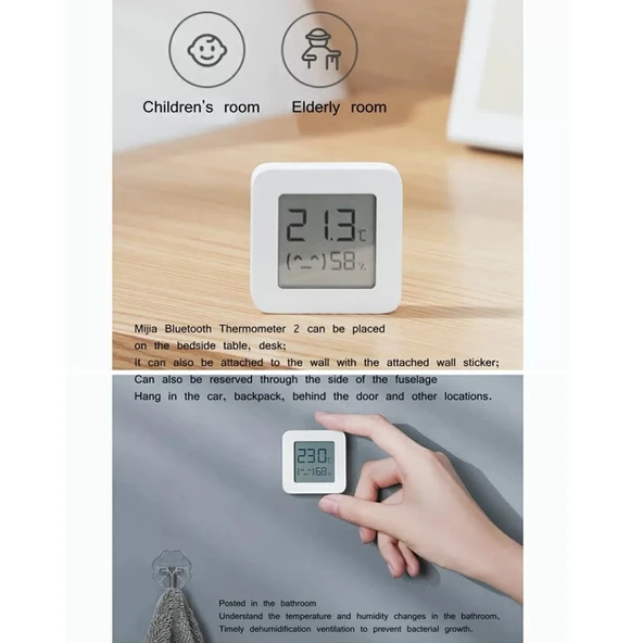 Orijinal Xiaomi Mijia Bluetooth Sıcaklık ve Nem Ölçer 2 - 12