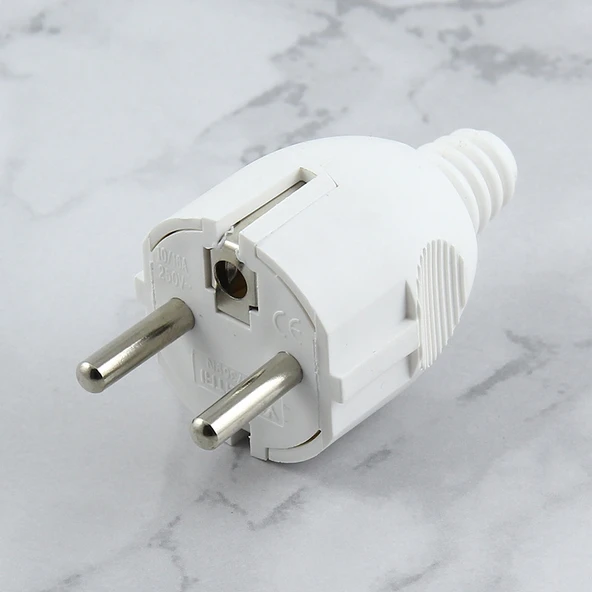 Yan Bağlantılı Üç Kutuplu Güç Prizi EU Tipi 16 Amper 250 Volt ABS Gövde - 2