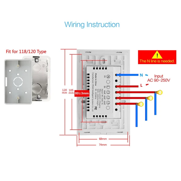 WS US 02 EWeLink Uygulama ve Dokunmatik Kontrol 2A 2 Kanallı Temperli Cam Panel Akıllı Duvar Anahtarı AC 90V 250V US Priz - 10