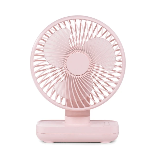 D606 4W USB Şarjlı Taşınabilir Masaüstü Vantilatör Pembe Dört Hız Ayarlı - 2