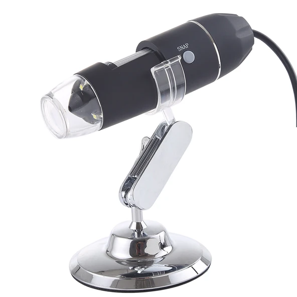 USB Dijital Mikroskop HD 0.3MP Görüntü Sensörü 2560x1920P 8 LED Işıklı Profesyonel Standlı - 2