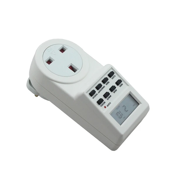 AC 230V Akıllı Ev Prizi LCD Ekranlı Saat Yaz Saati Fonksiyonlu 12 24 Saat Değiştirilebilir Zamanlayıcı Anahtarlı UK Fiş - 4
