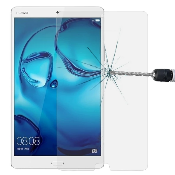 Huawei MediaPad M3 8.4 inç Ekran Koruyucu Cam 0.3mm 9H Sertlik Patlamaya Dayanıklı Şeffaf