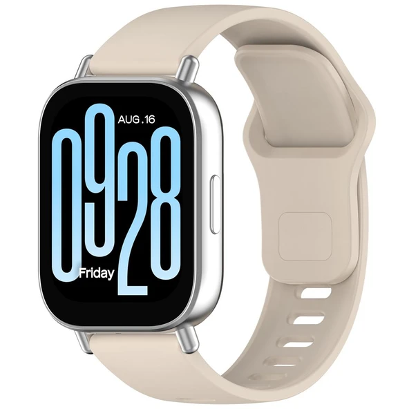 Xiaomi Redmi Watch 5 Active ve Watch 5 Lite Uyumlu Fildişi Beyaz Silikon Saat Kayışı