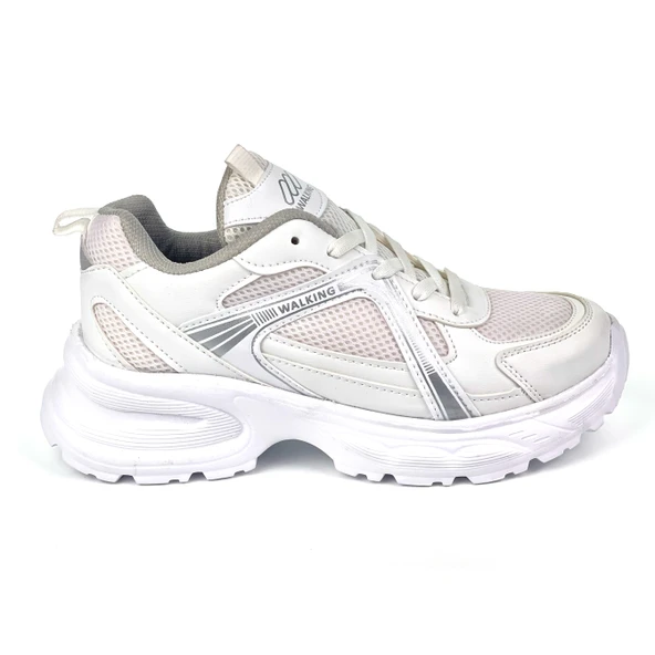 Kadın Beyaz Hafif Fileli Günlük Rahat Sneaker Spor Ayakkabı - 7