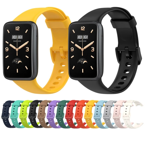 Xiaomi Mi Band 7 Pro Uyumlu Koyu Yeşil Silikon Saat Kayışı - 4